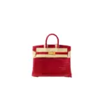 Hermes Braise Red POROSUS Crocodile Birkin 25 Handbag