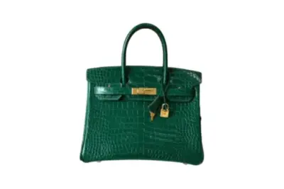 Hermès Birkin 30 embossed crocodile green