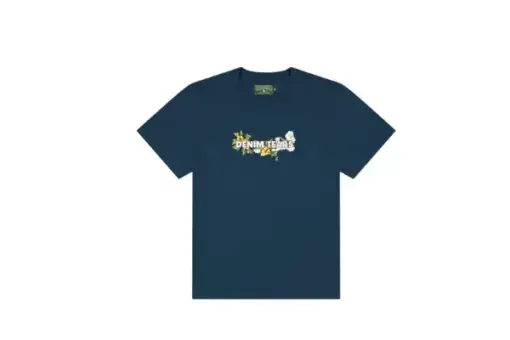 Denim Tears Floral Logo T-Shirt Navy