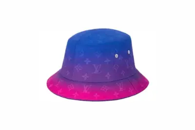 LV Illusion Monogram Bucket Hat Blue Gradient Pink