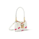 LV X Takashi Monogram Cerise Epi Twist PM Slim Bag White