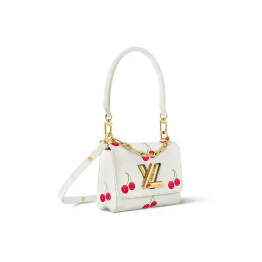 LV X Takashi Monogram Cerise Epi Twist PM Slim Bag White