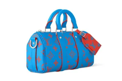 LV X TM Monogram Glow Keepall 25 Bag Blue