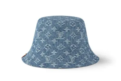 LV Denim Bucket Hat Blue
