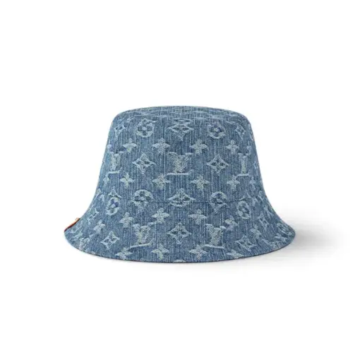 LV Denim Bucket Hat Blue