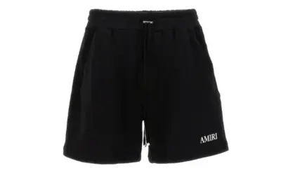 AMIRI logo-embroidered track shorts black