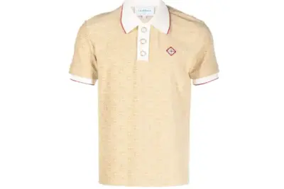 Casablanca monogram-jacquard polo top