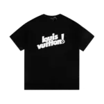 LV White Logo Black T-Shirt