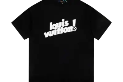 LV White Logo Black T-Shirt