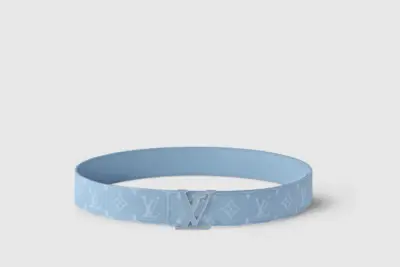 LV Initiales 40mm Reversible Belt Sky Blue