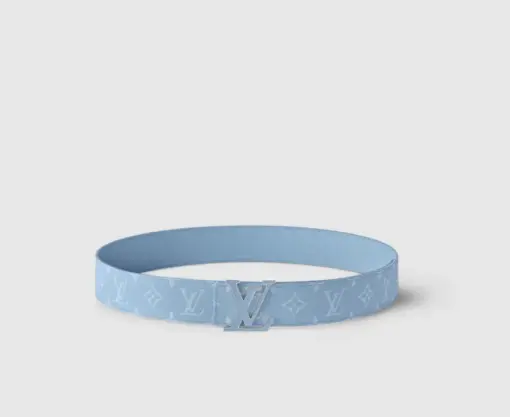 LV Initiales 40mm Reversible Belt Sky Blue