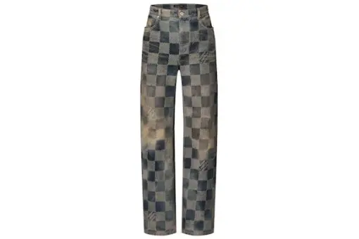 LV Damier Washed Denim Skate Pants Indigo