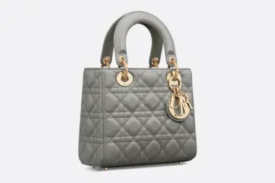 Small Lady Dior My ABCDior Bag Stone Gray