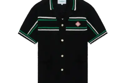 Casablanca Tennis Crochet Shirt Black
