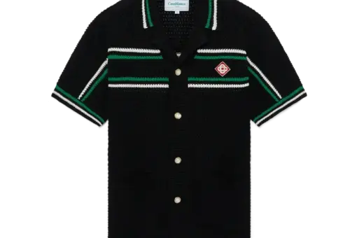 Casablanca Tennis Crochet Shirt Black
