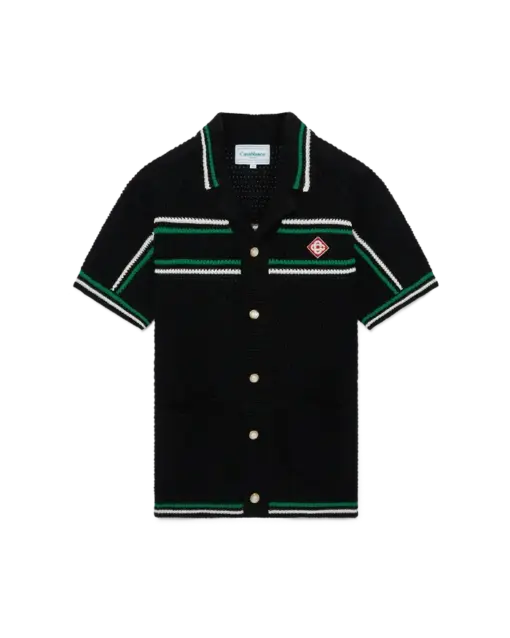 Casablanca Tennis Crochet Shirt Black