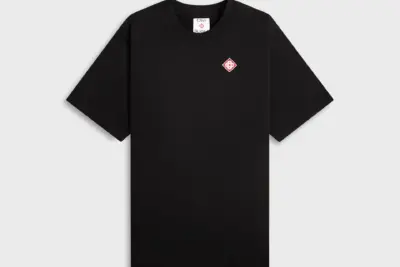 CASABLANCA Diamond Logo Patch T-Shirt Black