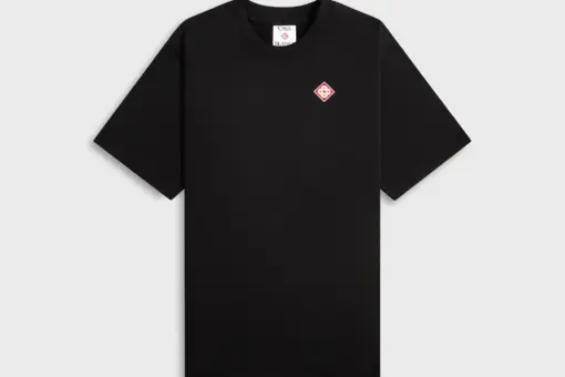 CASABLANCA Diamond Logo Patch T-Shirt Black