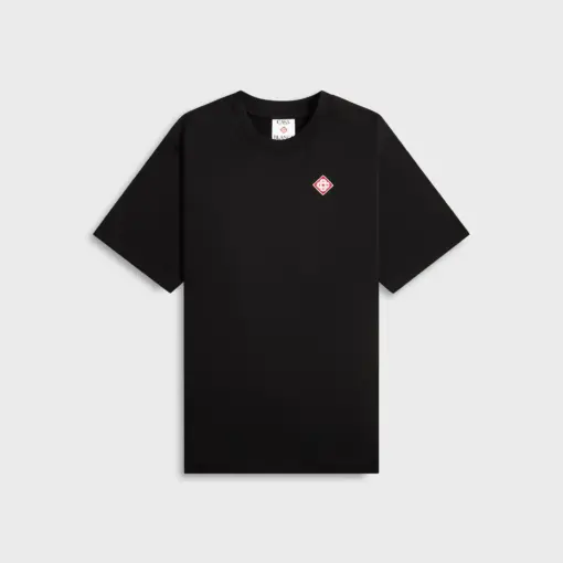 CASABLANCA Diamond Logo Patch T-Shirt Black