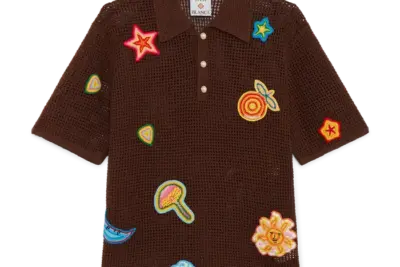 Motif Crochet Polo Shirt