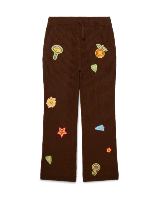 Casablanca Motif Crochet Trousers
