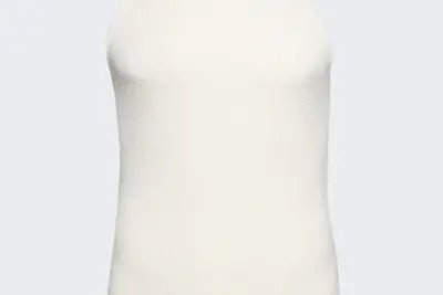 CASABLANCA Boucle Ribbed Vest Top White