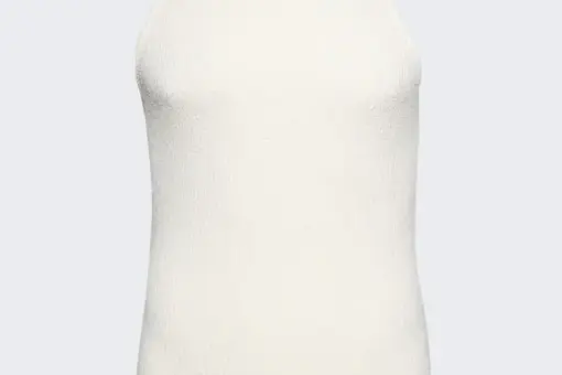 CASABLANCA Boucle Ribbed Vest Top White