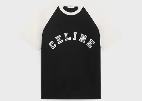 celine loose t-shirt in cotton jersey black white