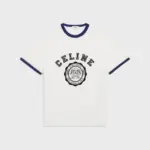 celine blason loose t-shirt in cotton jersey off white