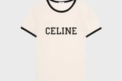 celine regular t-shirt in cotton jersey Washed White