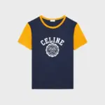 Celine Blason regular fit cotton jersey t-shirt Navy