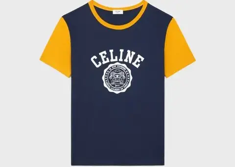 Celine Blason regular fit cotton jersey t-shirt Navy