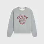 Loose Blason sweatshirt made of cotton fleece grey red