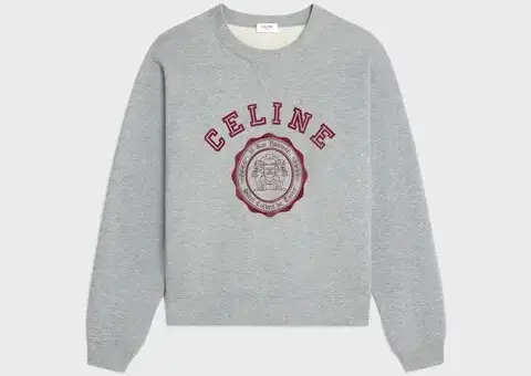 Loose Blason sweatshirt made of cotton fleece grey red - L