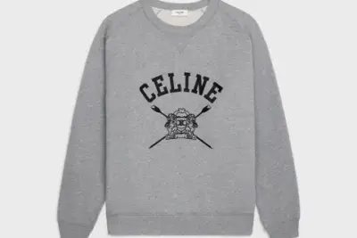 loose blason sweatshirt in cotton fleece grey