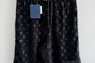 LV Monogram Moire Jacquard Silk Shorts Black