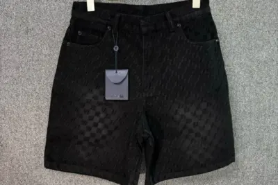 LV Graphic Jacquard Fluid Shorts Black