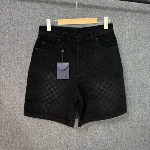 LV Graphic Jacquard Fluid Shorts Black