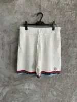 Casablanca Sporty Faux Crochet Shorts White