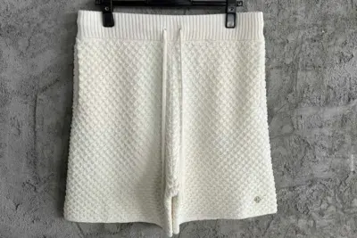 Casablanca Textured Knitted Shorts White
