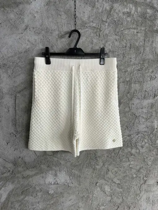 Casablanca Textured Knitted Shorts White