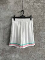 Casablanca Tennis Club Icon Pastelle Silk Shorts White