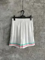 Casablanca Tennis Club Icon Pastelle Silk Shorts White