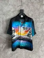 CASABLANCA ‘The Premonition’ Silk Shirt Blue