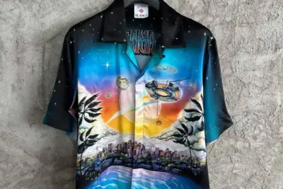 CASABLANCA ‘The Premonition’ Silk Shirt Blue