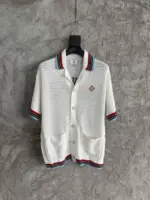 Casablanca Sporty Faux Crochet Shirt White