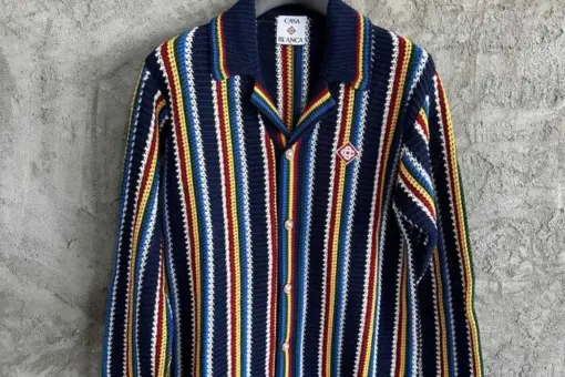 Casablanca crochet-knit Shirt Blue