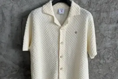 Casablanca Textured Knitted Shirt White
