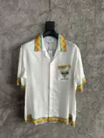 Casablanca Cubism Tennis Club Silk Shirt White