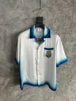 CASABLANCA Casa Way Skate Silk Shirt Blue